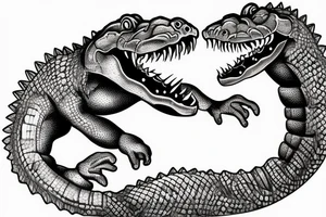 crocodile presses the barbell sport tattoo idea