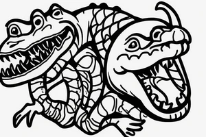 crocodile presses the barbell sport tattoo idea