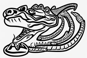 crocodile presses the barbell sport tattoo idea