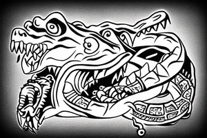 crocodile presses the barbell sport tattoo idea