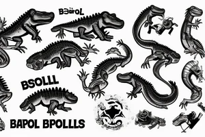 crocodile lifts a barbell sport tattoo idea