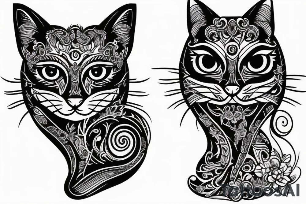 shoulder back feminine cat tattoo tattoo idea