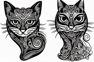 shoulder back feminine cat tattoo tattoo idea