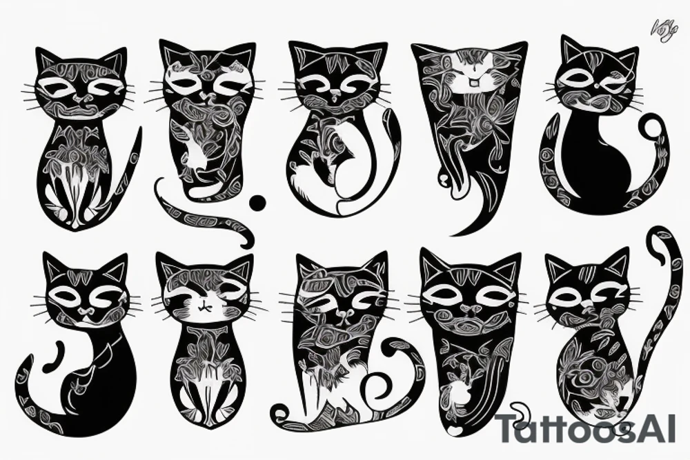 shoulder back feminine cat tattoo tattoo idea