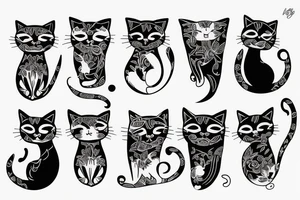 shoulder back feminine cat tattoo tattoo idea