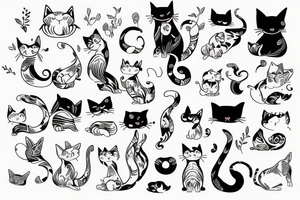 shoulder back feminine dynamic cat tattoo tattoo idea