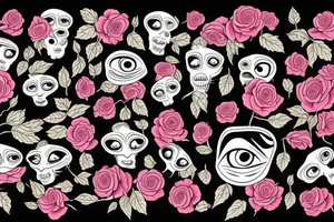 ram with roses for eyes tattoo idea