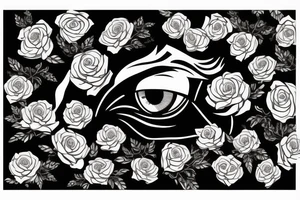ram with roses for eyes tattoo idea