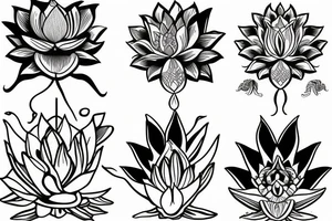 peaseant hand holding a lotus flower tattoo idea