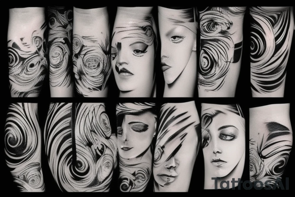 knee waves texture tattoo idea