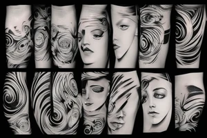 knee waves texture tattoo idea