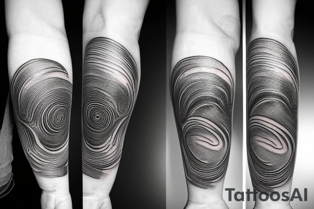 knee round waves texture tattoo idea