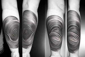 knee round waves texture tattoo idea