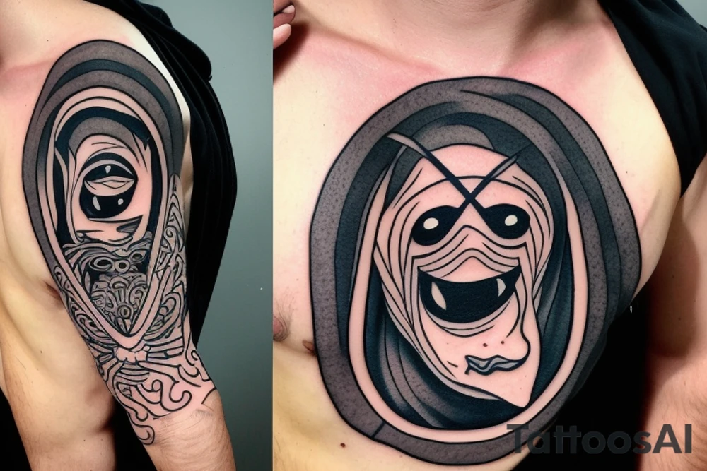 hooded cultist with an eye on its chest tattoo idea