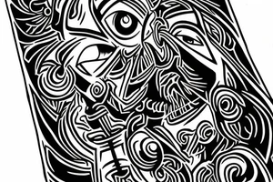 hooded cultist with an eye on the middle tattoo idea