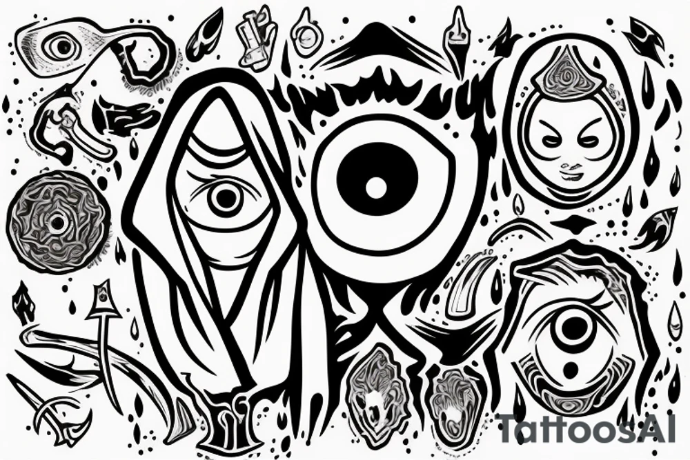 hooded cultist with an eye on the middle tattoo idea
