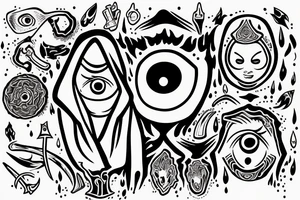 hooded cultist with an eye on the middle tattoo idea