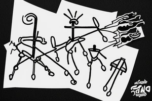 stick figure hanging from a coat hanger tattoo idea