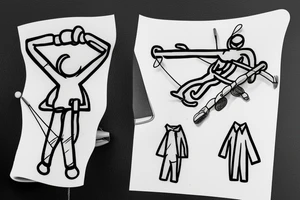 stick figure hanging from a coat hanger tattoo idea