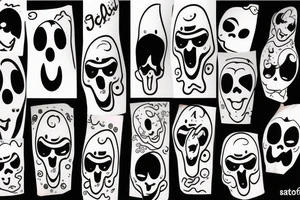 funny cartoon ghost tattoo idea