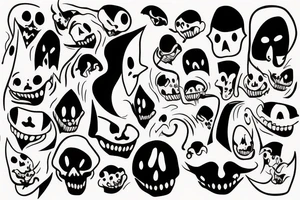 funny cartoon ghost tattoo idea