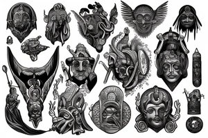 ancient astronauts, gods were aliens, mythologie, chest tattoo idea
