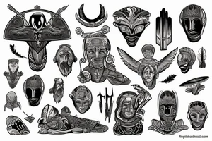 ancient astronauts, gods were aliens, mythologie, chest tattoo idea