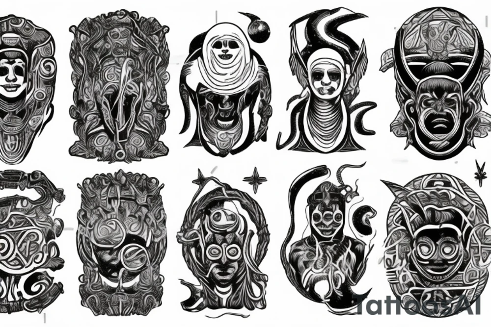 ancient astronauts, gods were aliens, mythologie, chest-tattoo, LSD tattoo idea