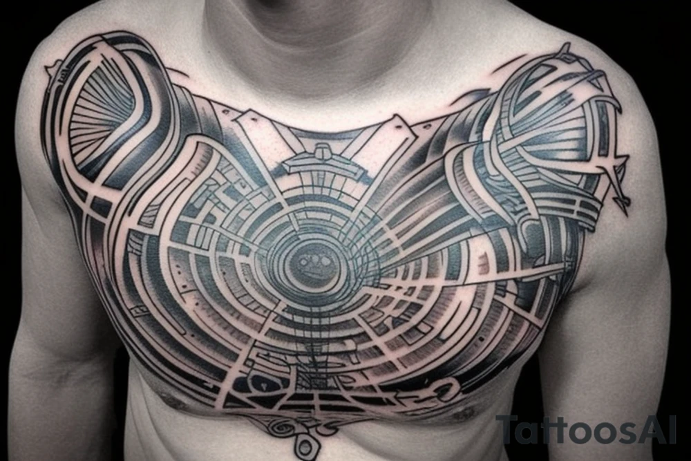 chest-tattoo, mythology, Aliens, Gods, Ufo tattoo idea