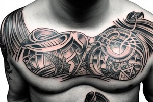 chest-tattoo, mythology, Aliens, Gods, Ufo tattoo idea