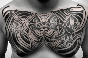 chest-tattoo, mythology, ancient Aliens, Gods, Ufo tattoo idea