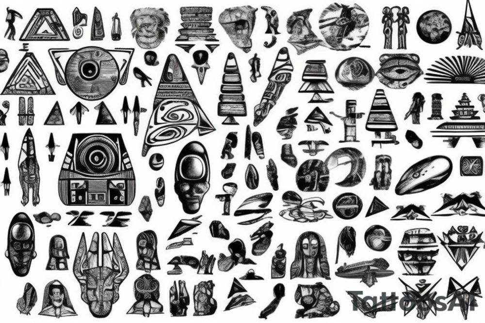 Astronauts
Gods
UFOs
Pyramids
Hieroglyphs
Space travel



Unknown technology
Extraterrestrials
The stones of Puma Punku
Mystical places
The Anunnaki
Astronomy
Cultural contacts tattoo idea