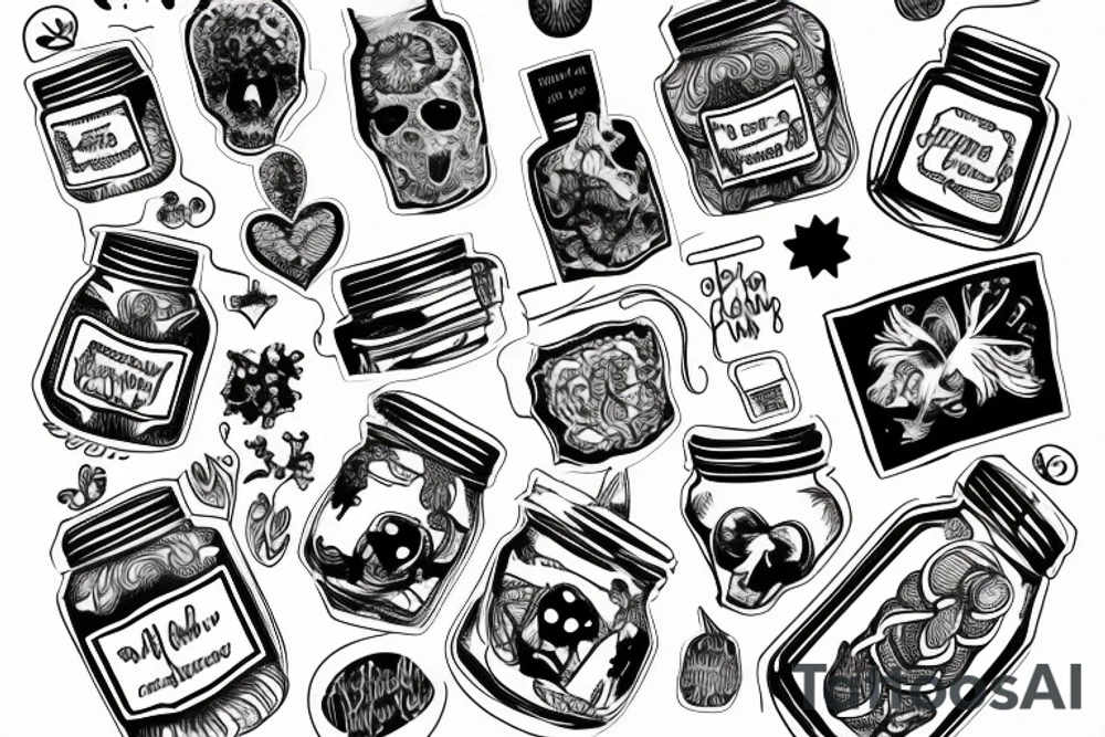 brain on a jar tattoo idea