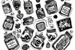 brain on a jar tattoo idea
