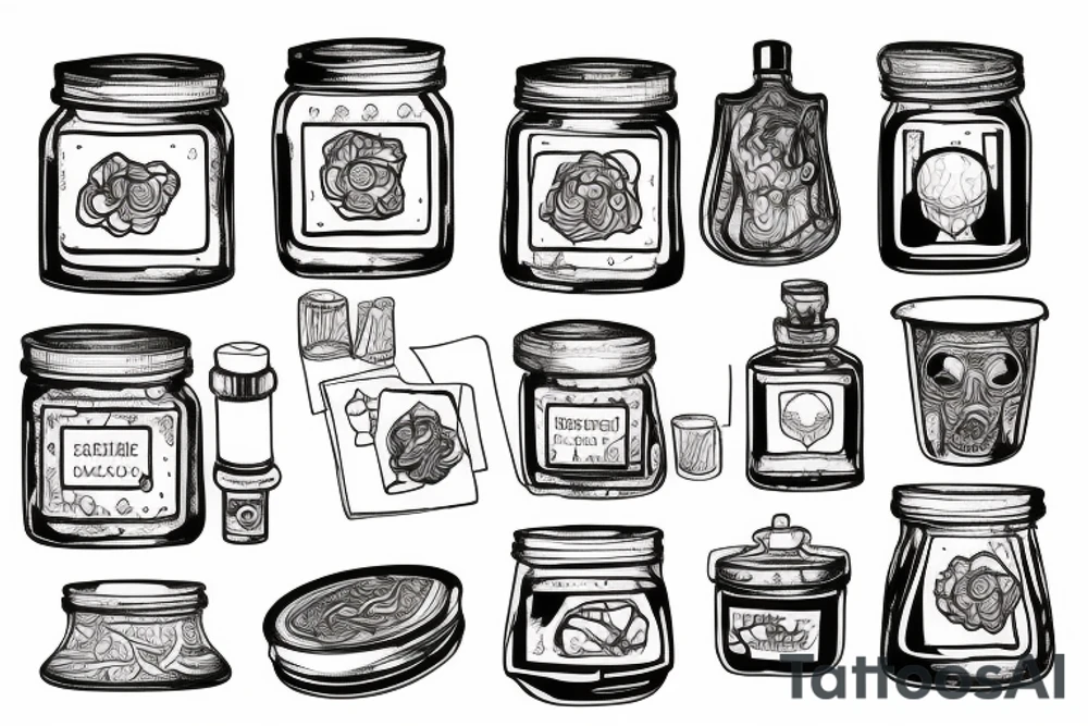 brain on a jar tattoo idea