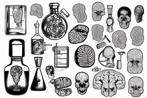brain inside a flask tattoo idea