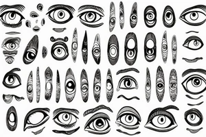 simple door with eye tattoo idea