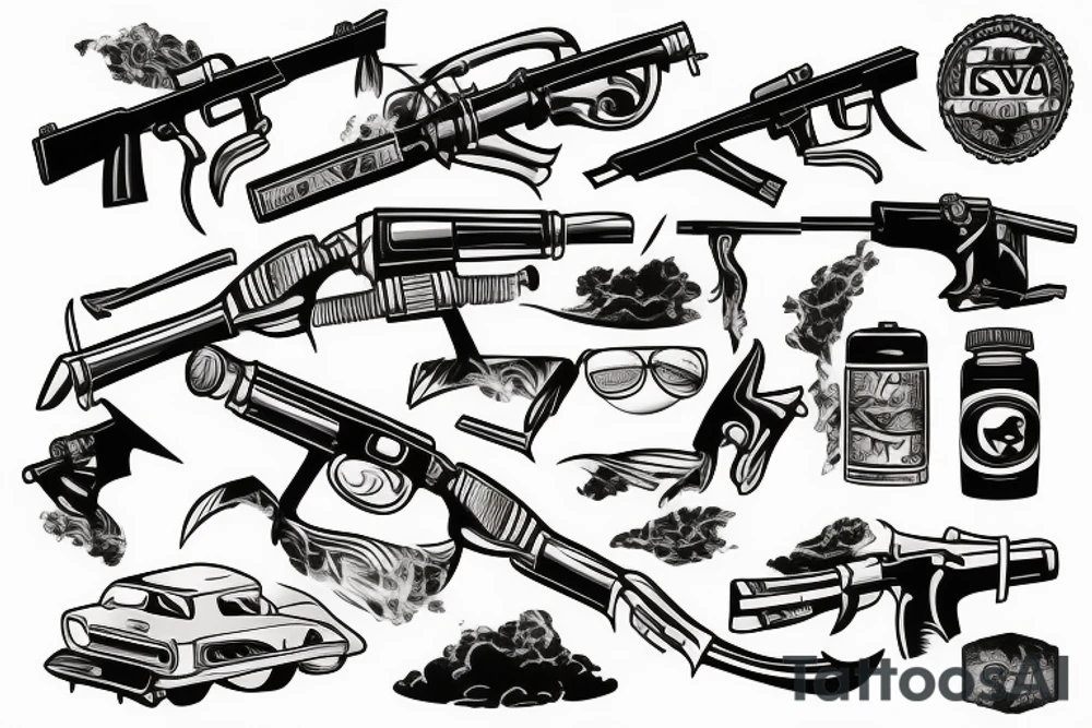 gta vice city weapon tattoo idea