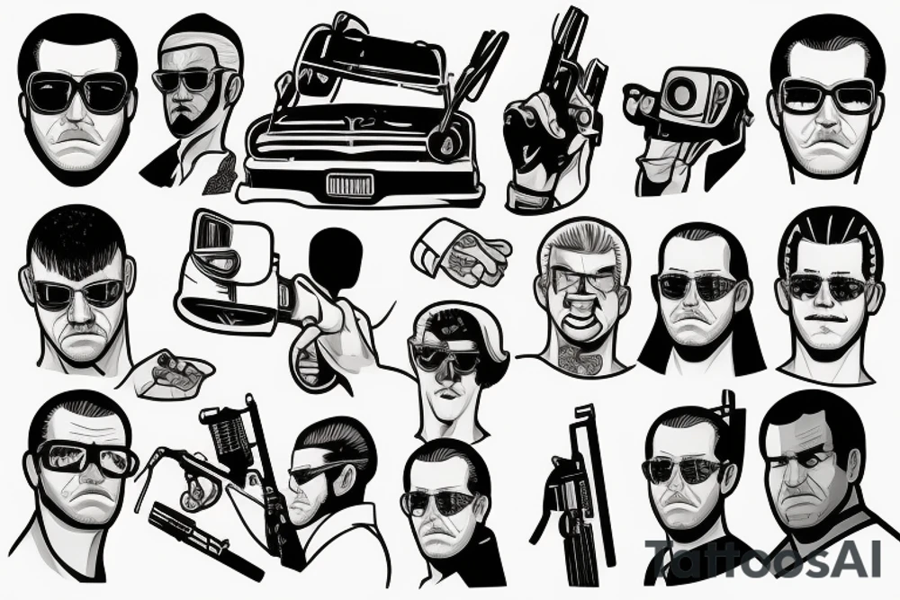 gta vice city weapon interface tattoo idea