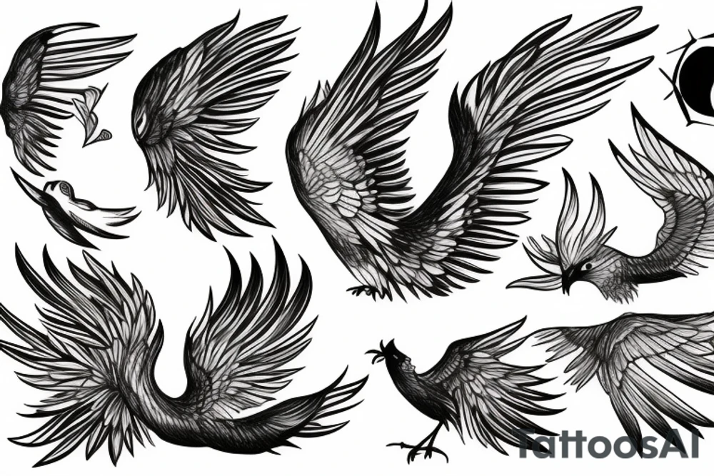 phoenix bird tattoo idea