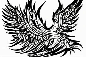 phoenix bird coming out of fire tattoo idea