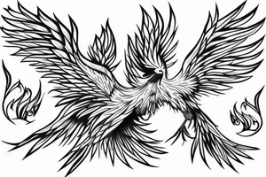 phoenix bird coming out of fire tattoo idea