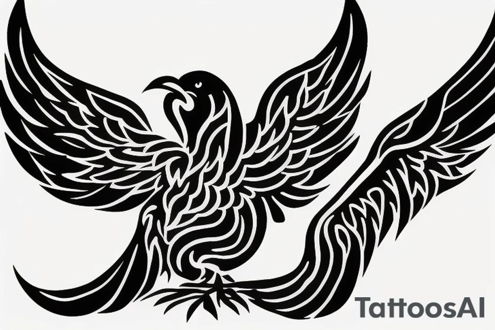 phoenix bird coming out of fire tattoo idea