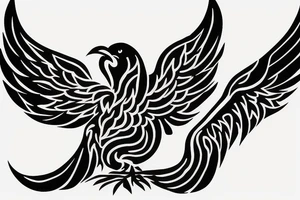 phoenix bird coming out of fire tattoo idea