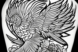 phoenix bird coming out of fire tattoo idea