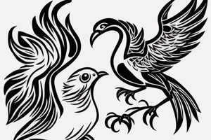 Phoenix bird coming out of fire tattoo idea