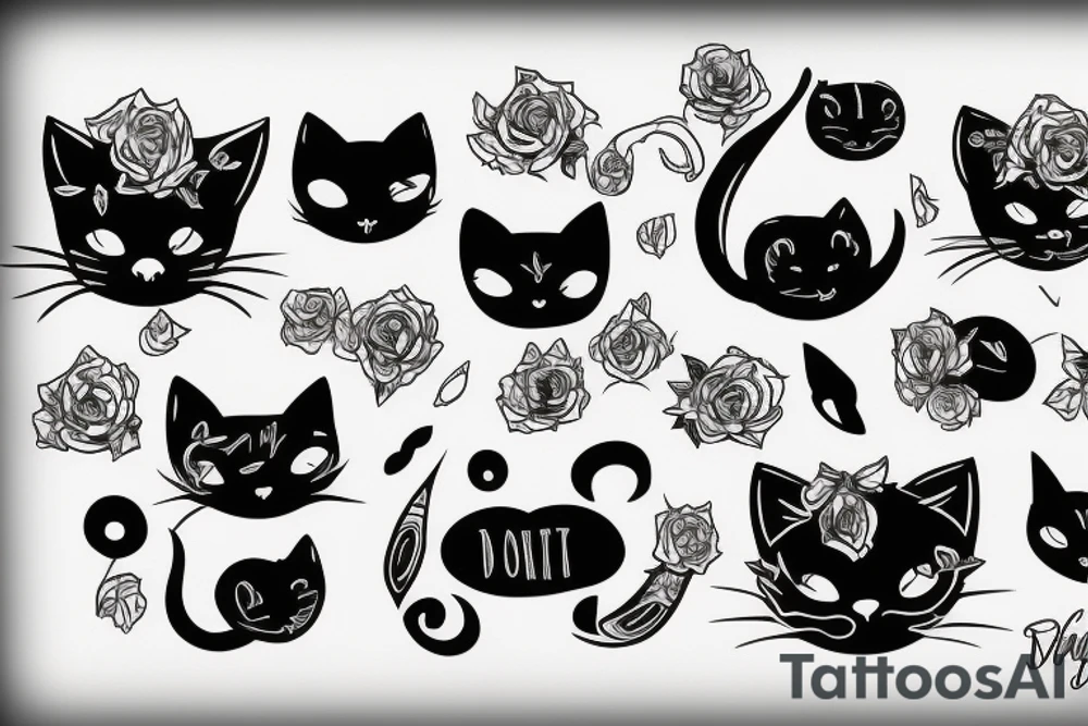 Black cat tattoo idea