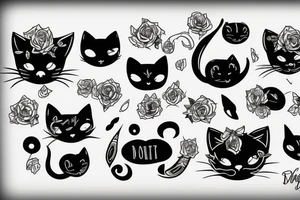 Black cat tattoo idea
