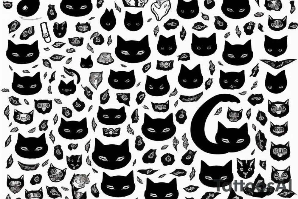 Black cat tattoo idea