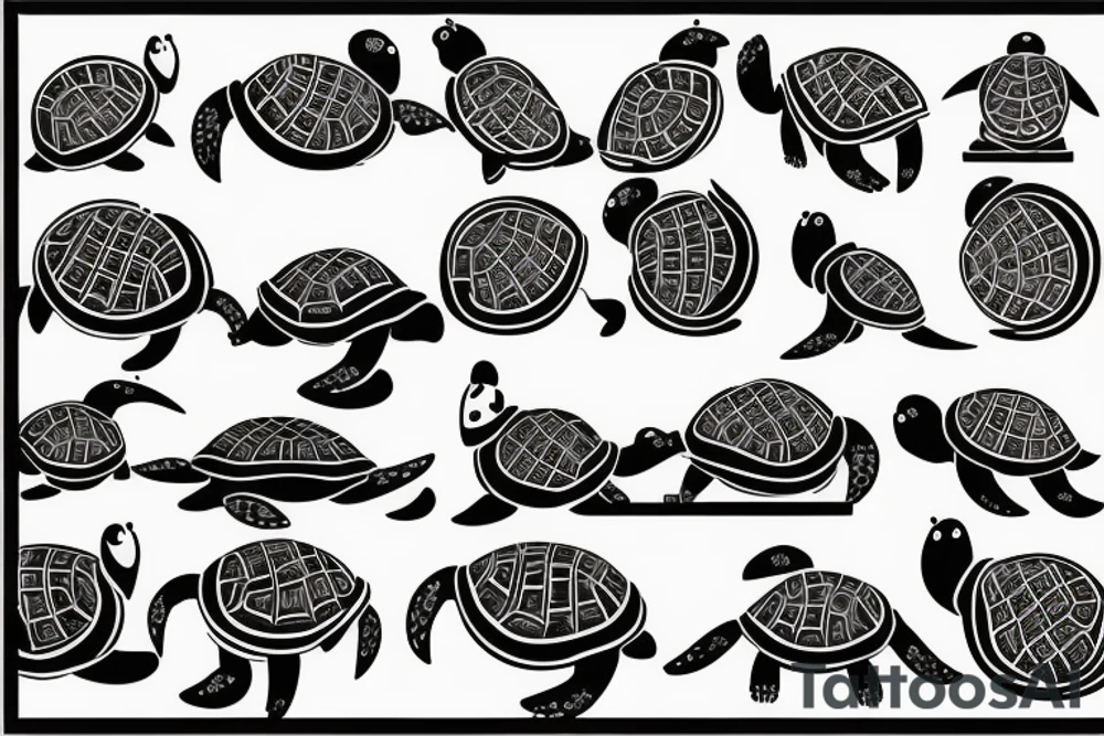 Woman bench pressing a turtle tattoo idea